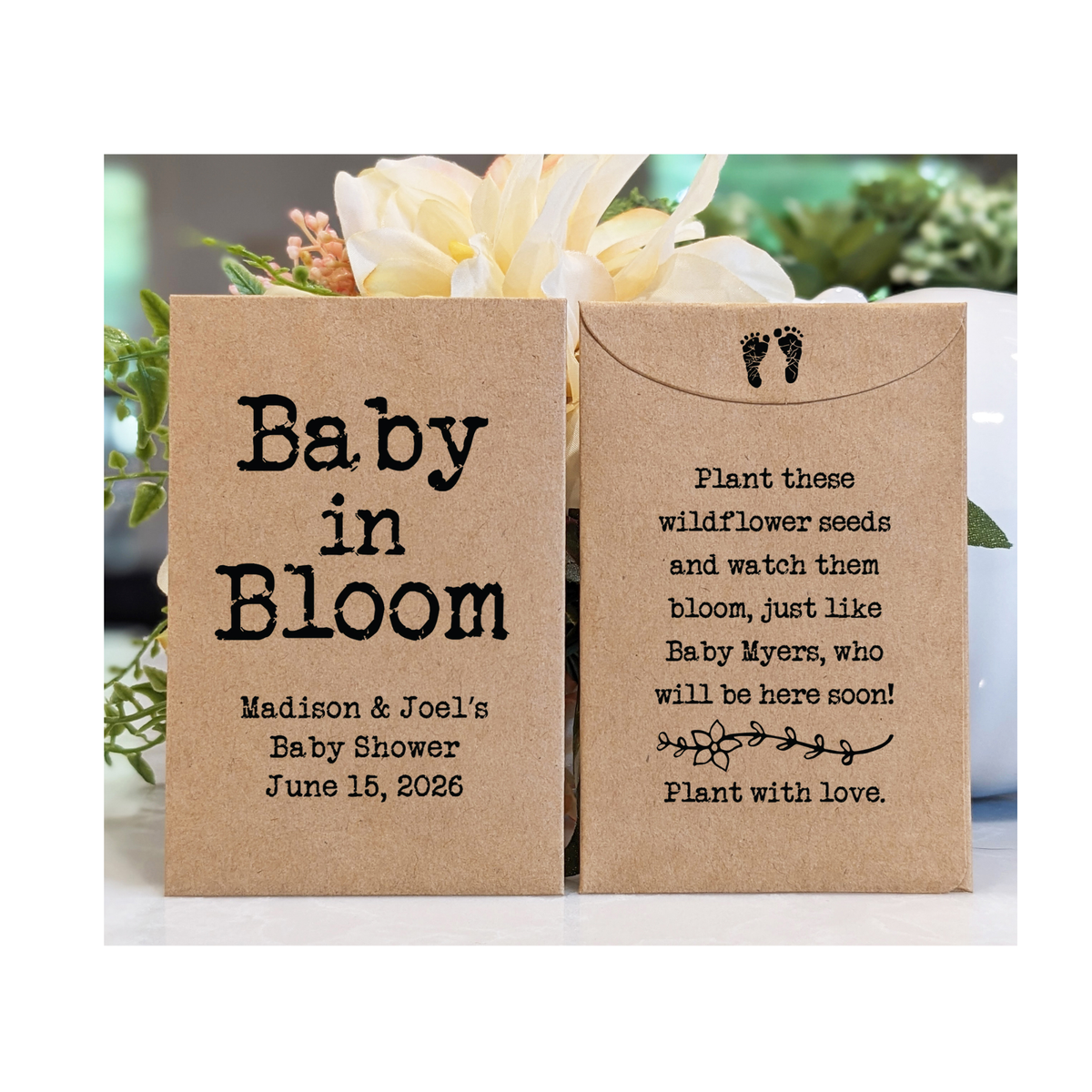 In Bloom Seed Packets For Baby Shower Favors Baby In Bloom Thank