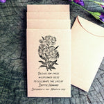 Load image into Gallery viewer, Memorial Celebration of Life Seed Envelope Personalized Favor Favorfully