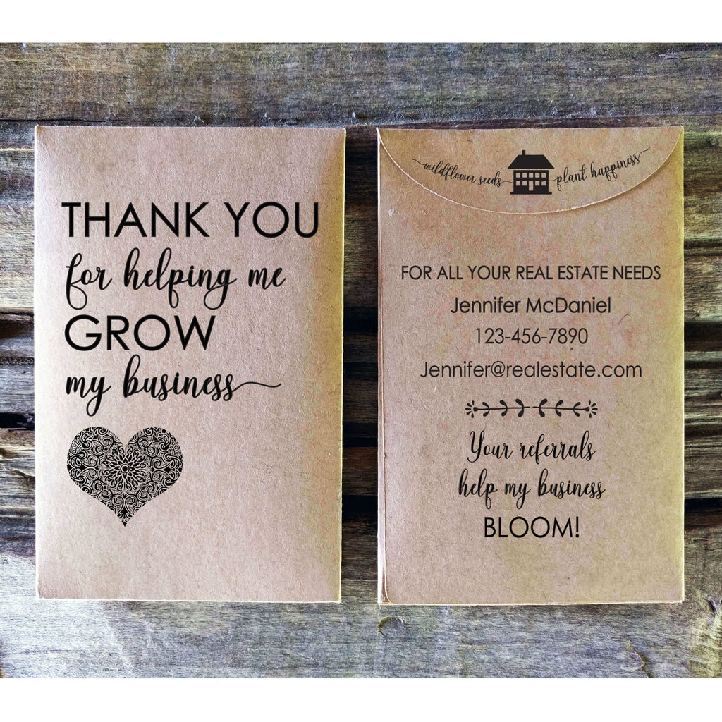 Business Promotional Seed Packet Favors Real Estate Favorfully