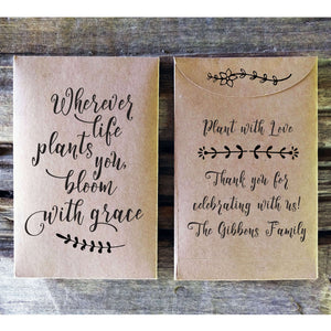 Graduation Party Favor Seed Packets Wherever Life Plants You Favorfully