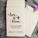 Load image into Gallery viewer, Custom Wedding Favor Seed Packets Love in Bloom Favorfully