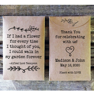 Wedding Favor Seed Packets Wildflower If I had a flower Rustic Envelopes Favorfully