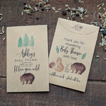 Load image into Gallery viewer, baby shower favor Woodland seed packets favorfully