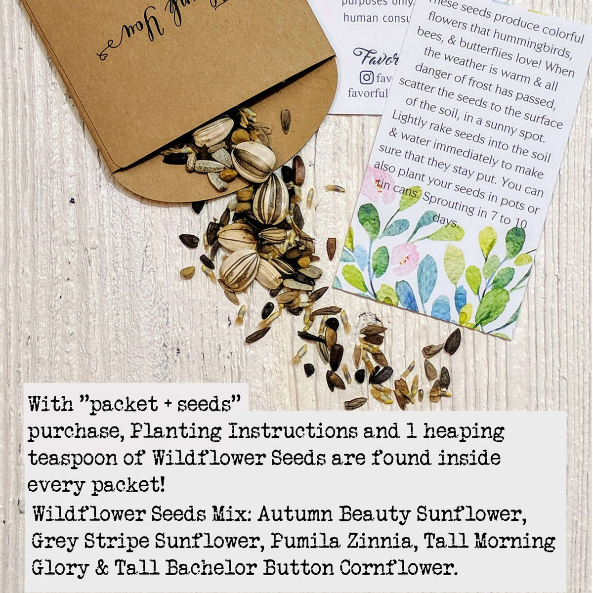 Personalized Wedding Favor - Let Love Grow Seed Packet Envelope