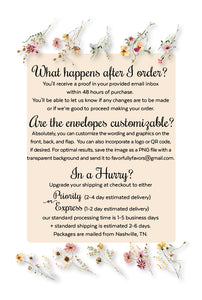 Wedding Anniversary Party Favors - Seed Packet Envelope Gifts for Guests