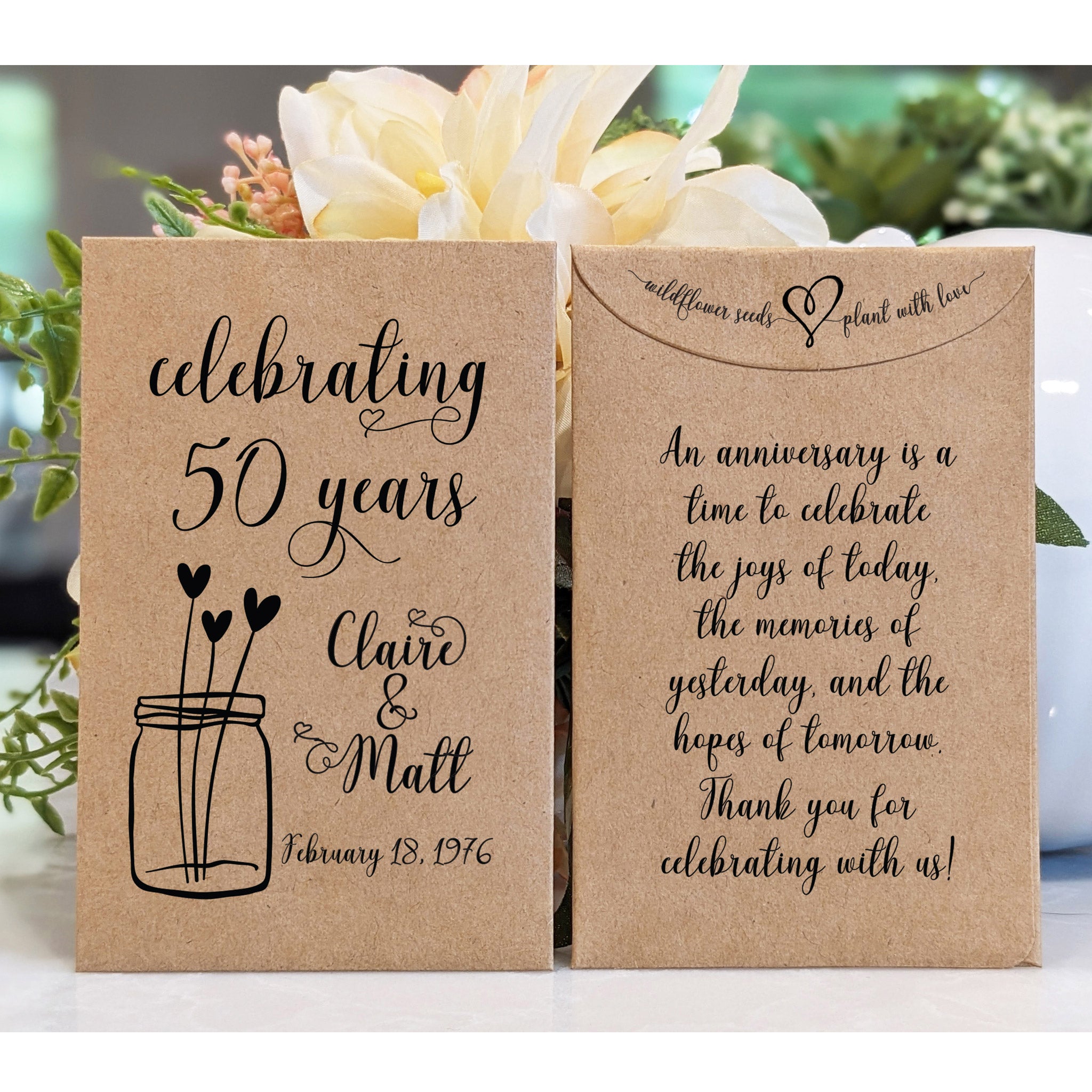 wildflower seed party favor Anniversary Party Favors