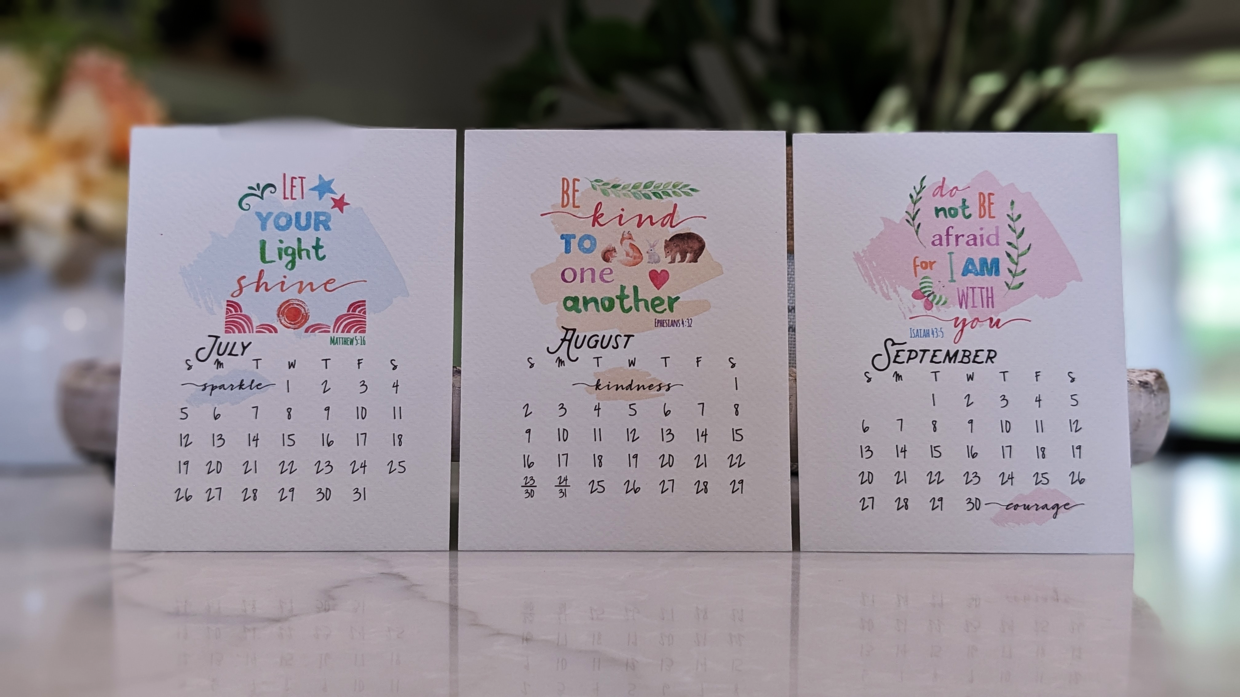 2026 Bible Verse Desk Calendar - The Word in Watercolor
