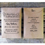 Load image into Gallery viewer, Memorial Celebration of Life Seed Envelope Personalized Favor Always Loving Favorfully
