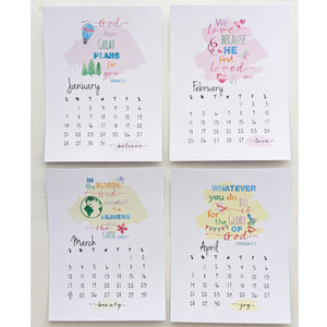 2024 bible verse desk calendar 12-month design