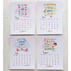 2023 12-month bible verse desk calendar watercolor design