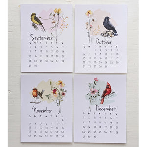 2024 desk calendar birds yellowhammer raven robin cardinal