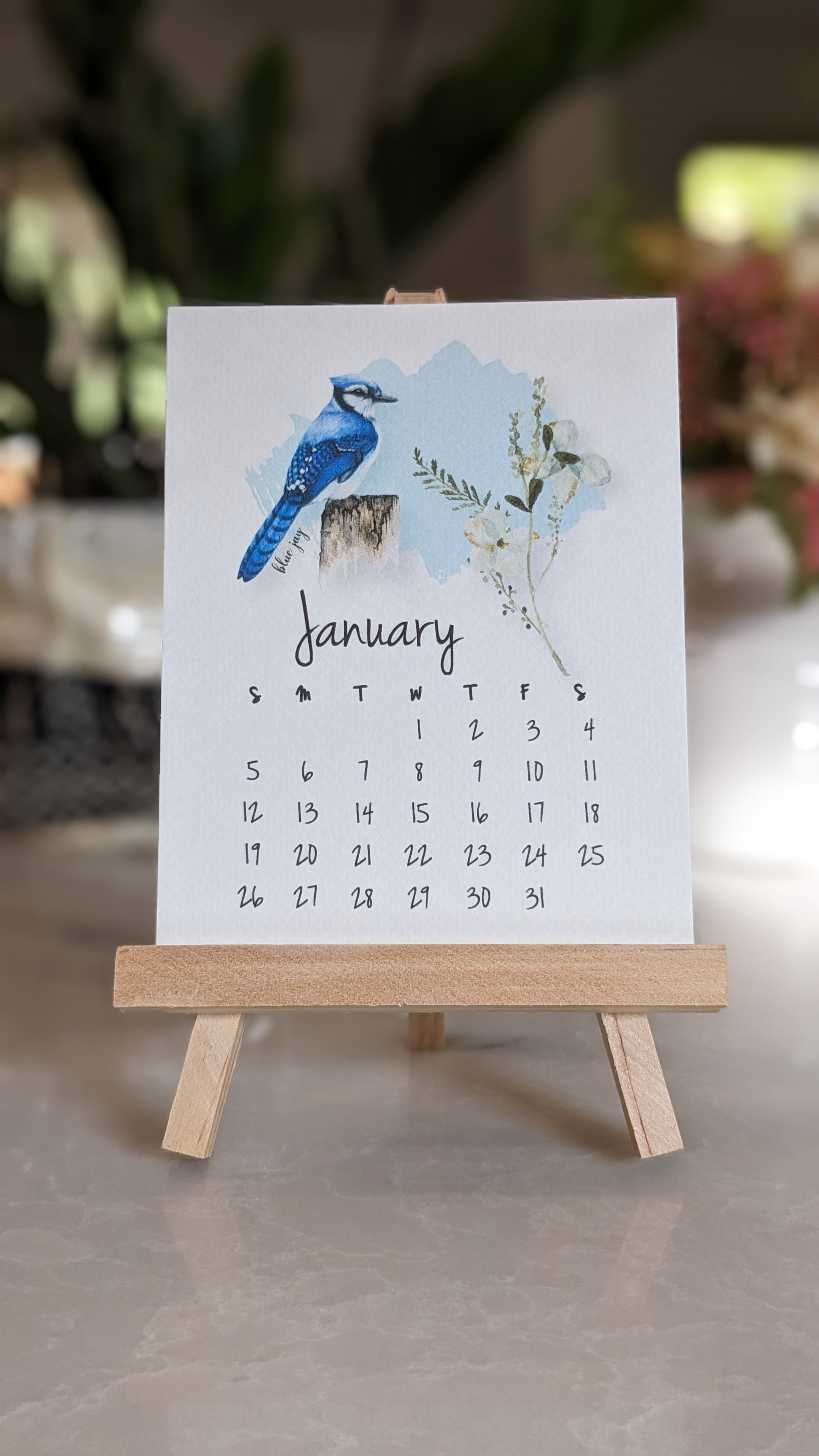 2026 Bird and Wildflower Desk Calendar