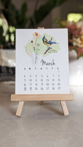 2026 Bird and Wildflower Desk Calendar