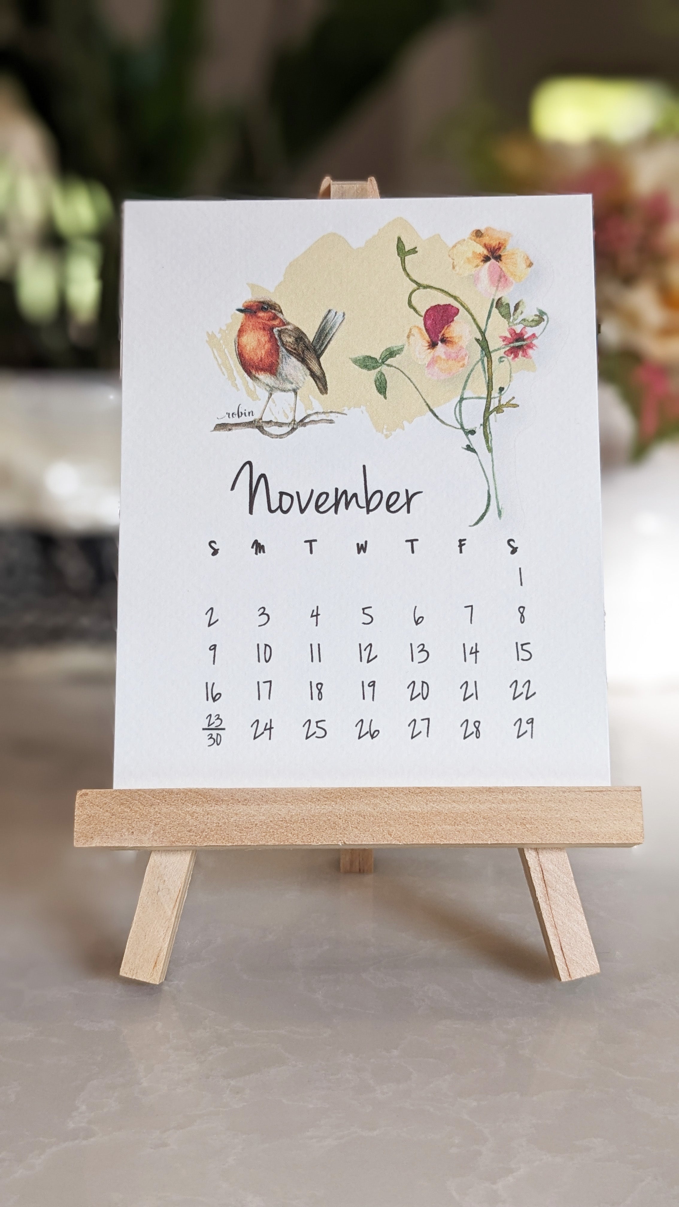 2026 Bird and Wildflower Desk Calendar