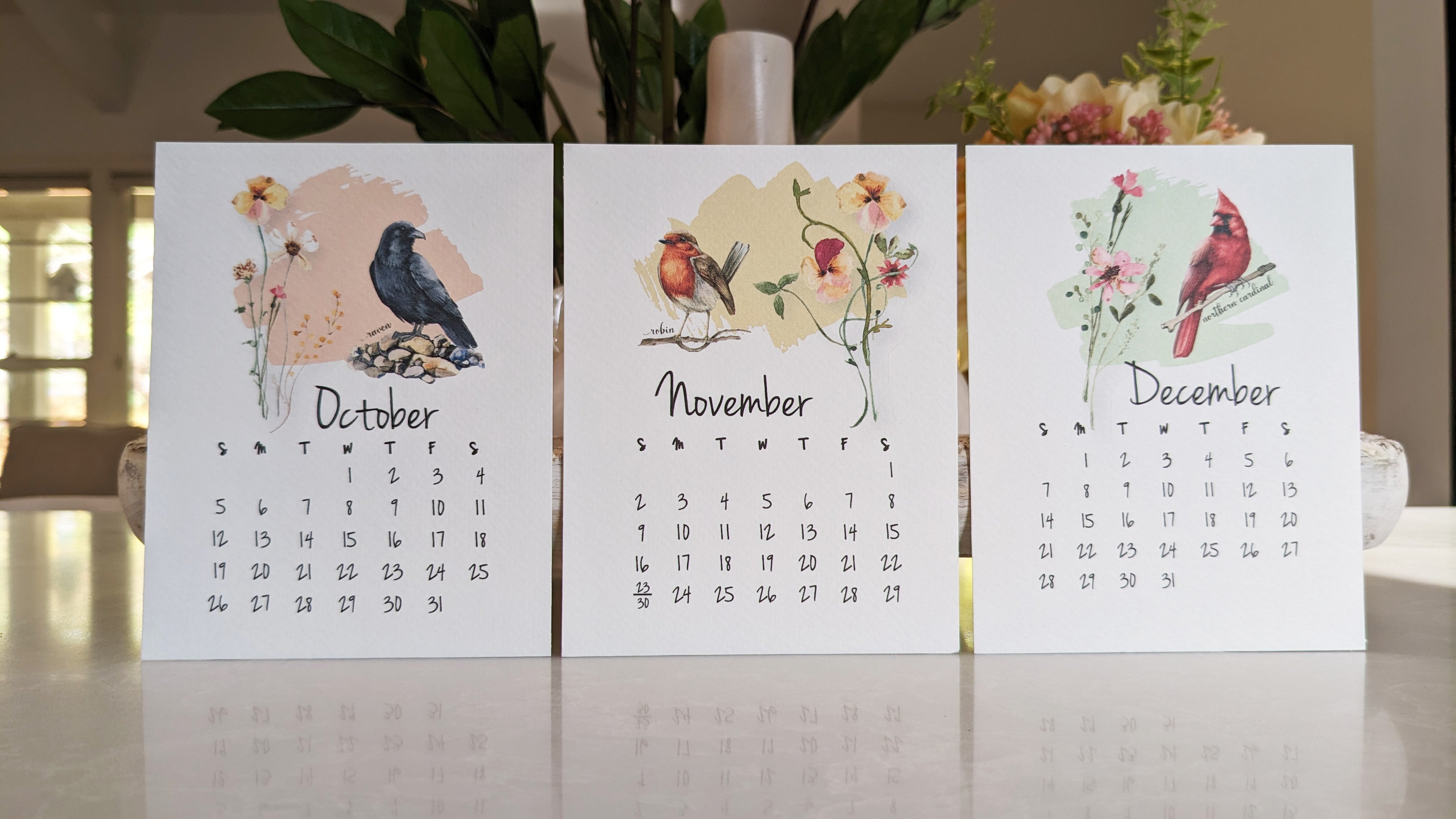 2026 Bird and Wildflower Desk Calendar