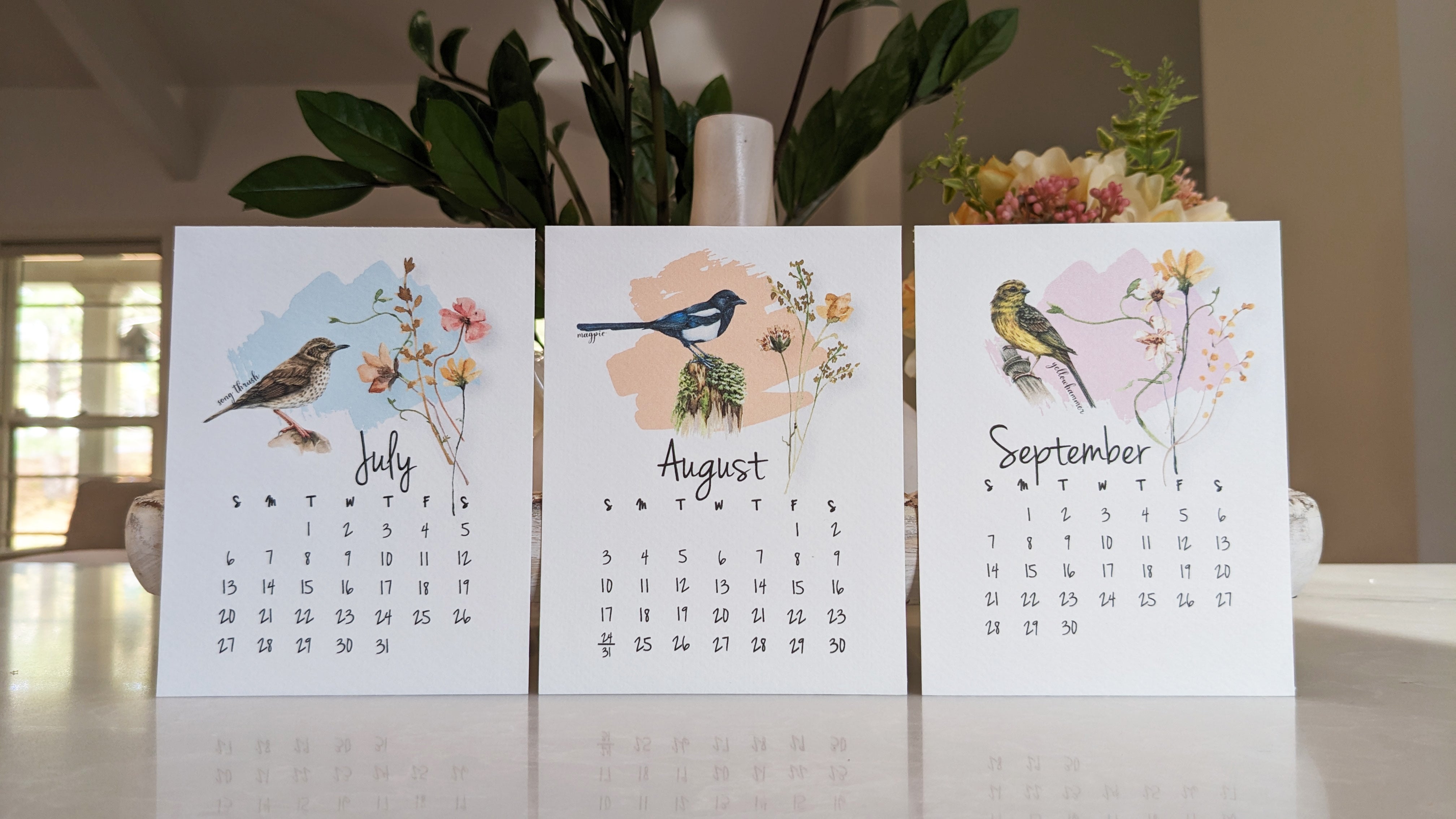 2026 Bird and Wildflower Desk Calendar
