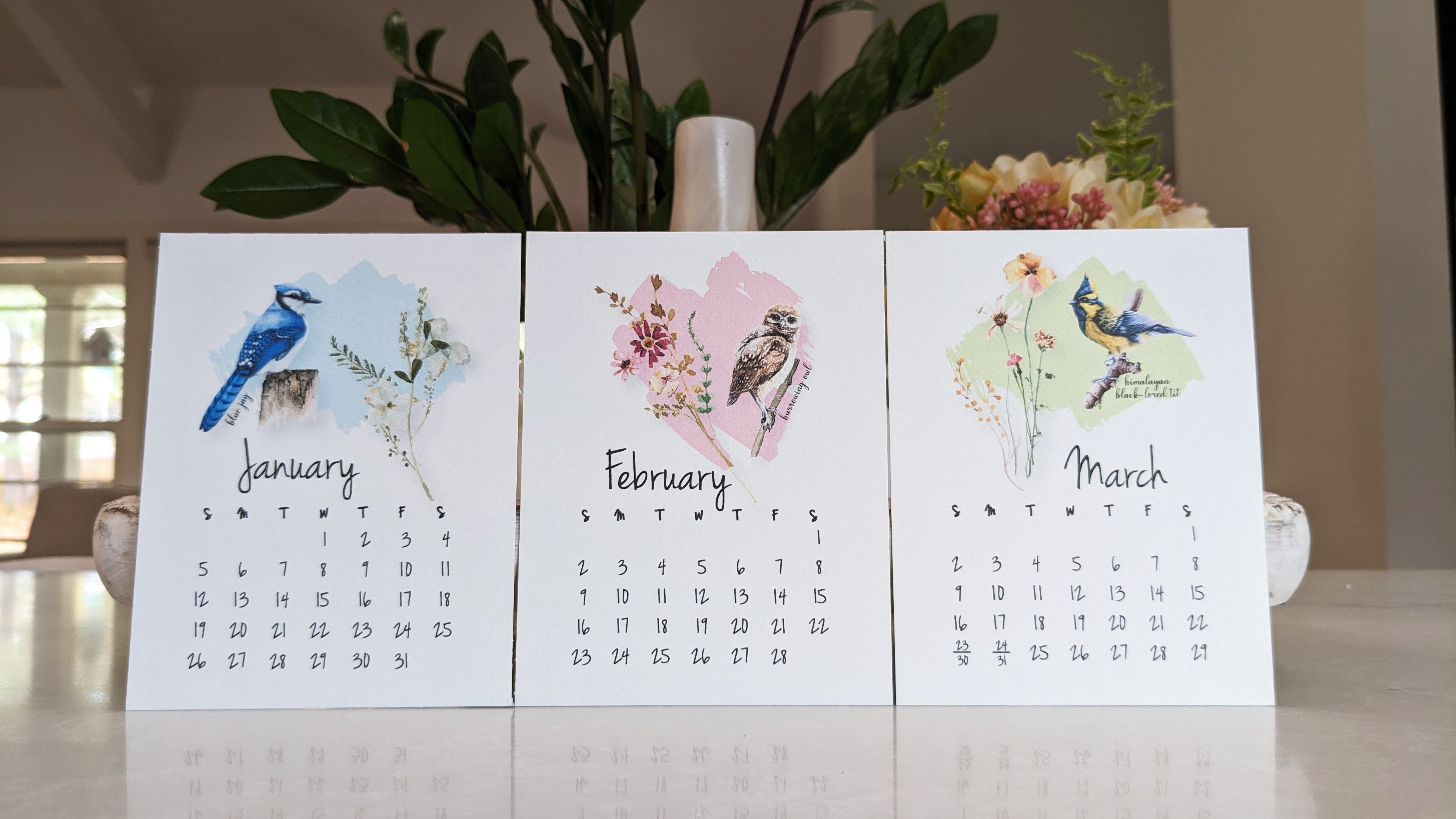 2026 Bird and Wildflower Desk Calendar