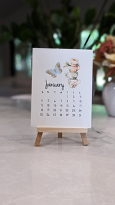 Desk Calendar Teacups & Butterflies for 2026