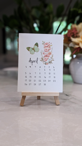 Desk Calendar Teacups & Butterflies for 2026