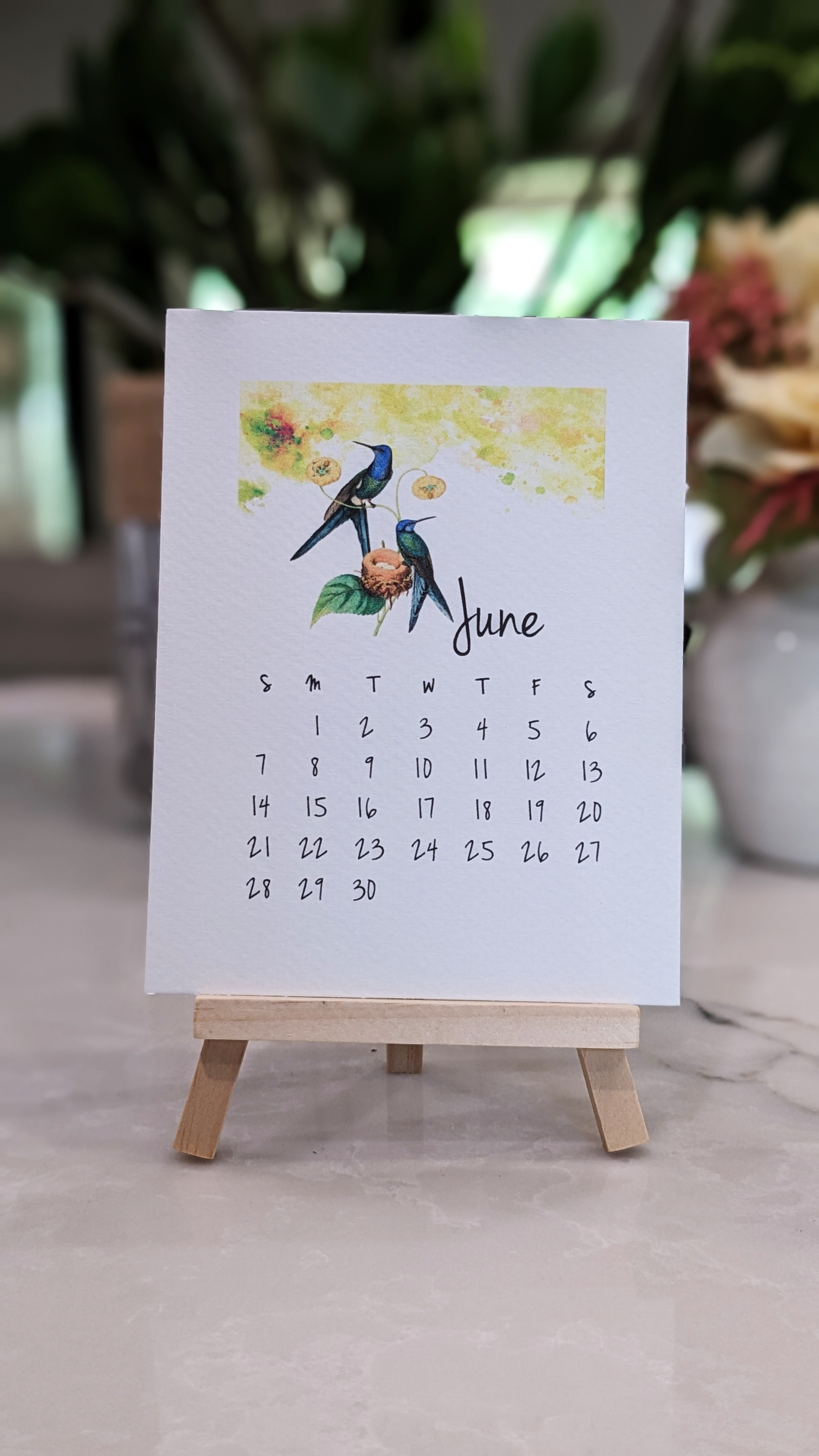 Vintage Hummingbirds 2026 Desk Calendar