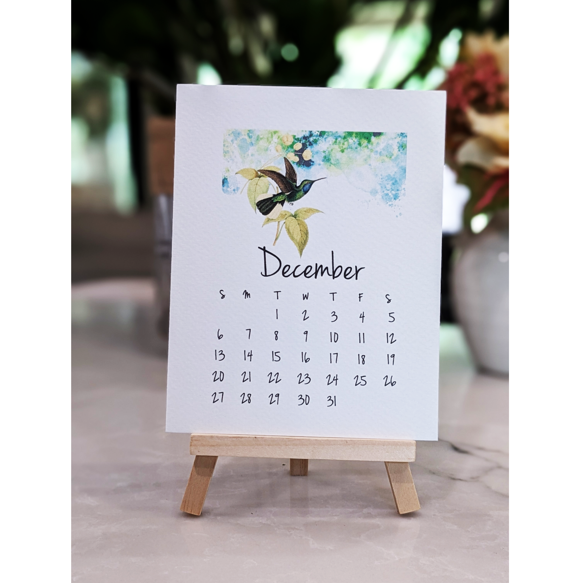 Vintage Hummingbirds 2026 Desk Calendar