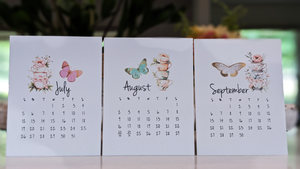 Desk Calendar Teacups & Butterflies for 2026