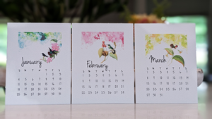 Vintage Hummingbirds 2026 Desk Calendar