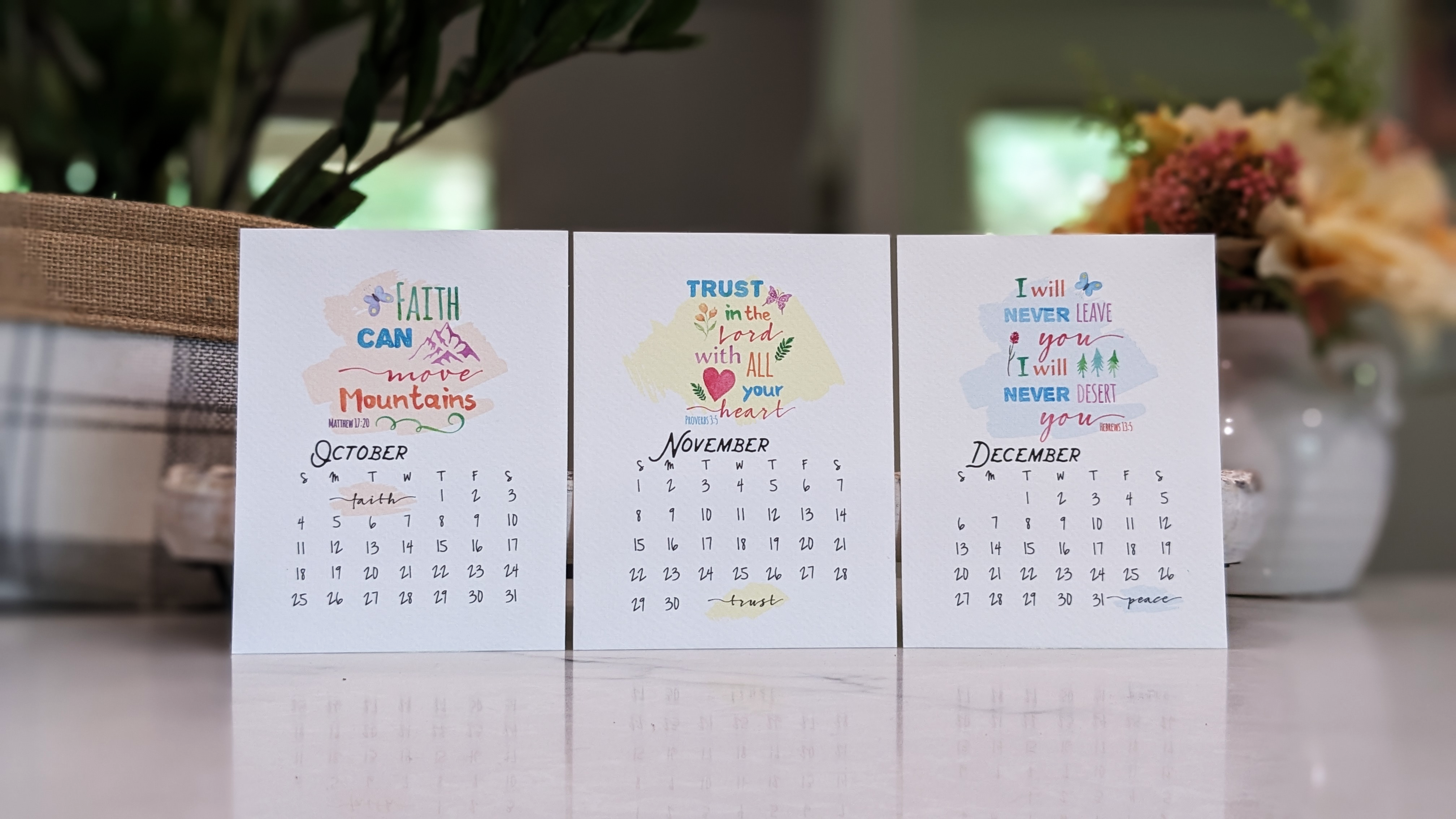 2026 Bible Verse Desk Calendar - The Word in Watercolor