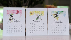Vintage Hummingbirds 2026 Desk Calendar
