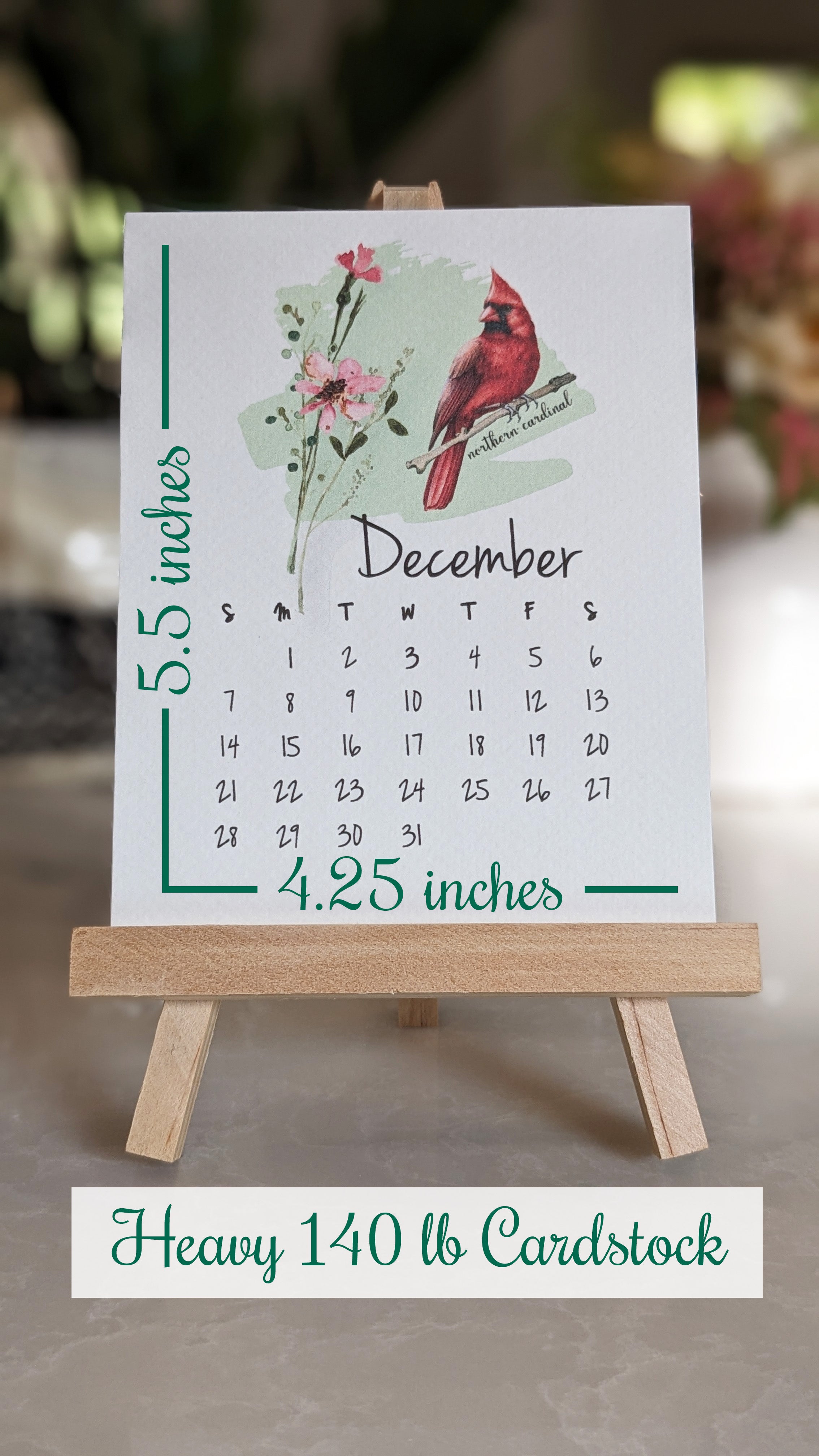 2026 Bird and Wildflower Desk Calendar