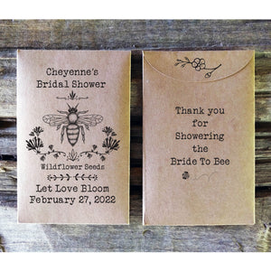 Bridal Shower Favor Seed Packets Meant To Bee Favorfully