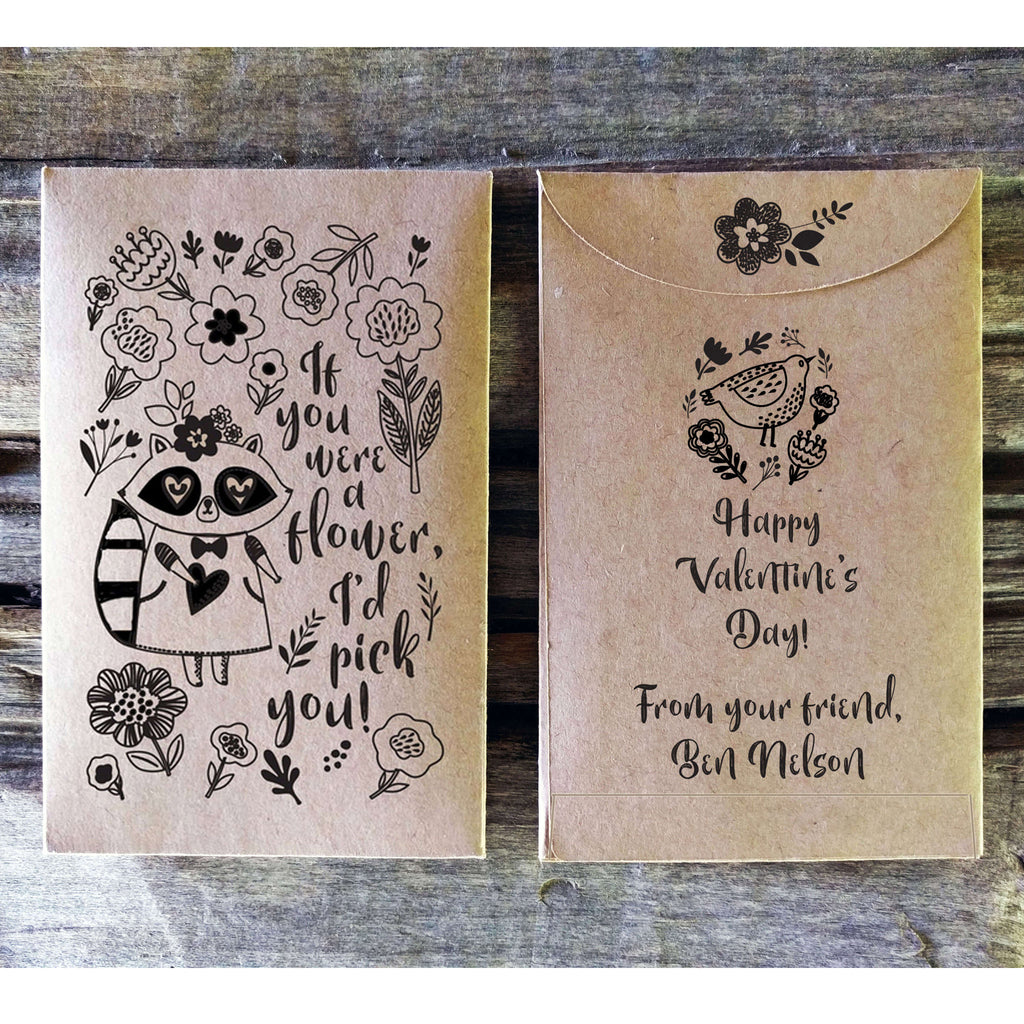 Kids Valentines Day Class gift Party Favors Seed packet rustic Custom favorfully