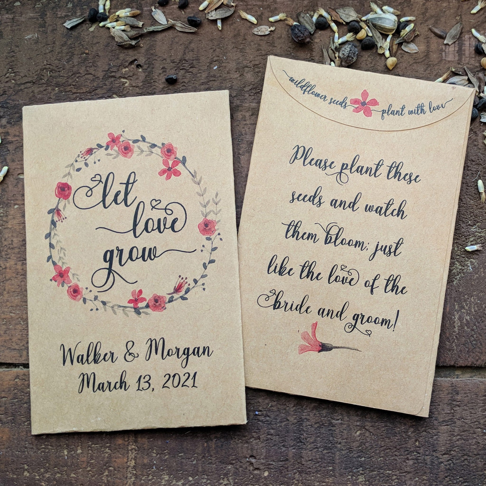 wildflower seed packets for wedding favors Personalized Wedding Favor