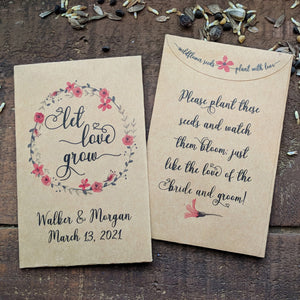 Let Love Grow Wedding Favor Wildflower Seed Packets Favorfully