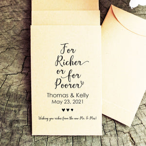 Lottery Ticket Wedding Favor Envelope For Richer or Poorer Favorfully