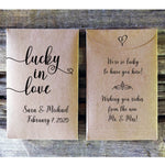 Load image into Gallery viewer, Lucky in Love Wedding Favor Lottery Ticket Envelope Favorfully
