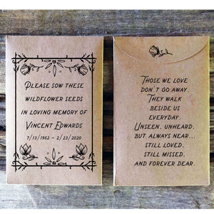 Memorial Celebration of Life Seed Packet Favor Funeral Favorfully
