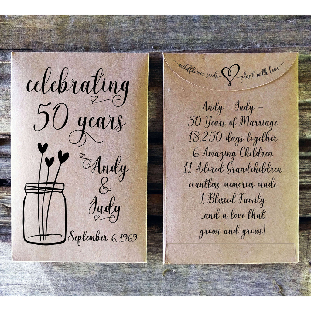 Seed Packet Anniversary Party Favor Envelope Favorfully