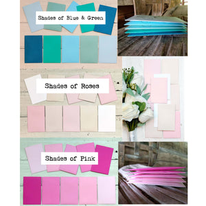 Seed Packet Envelope Colors Shades of Blue Green Pink Roses favorfully