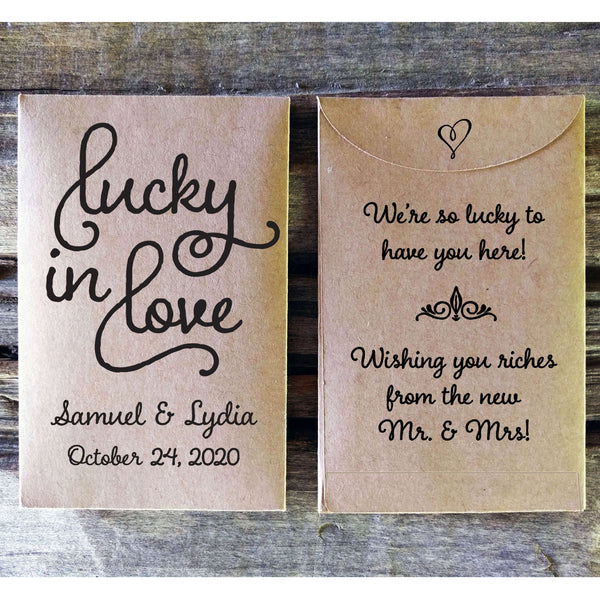 Wedding Favor - Lucky in Love Lottery Ticket Envelopes