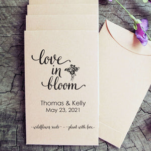 Custom Wedding Favor Seed Packets Love in Bloom Favorfully