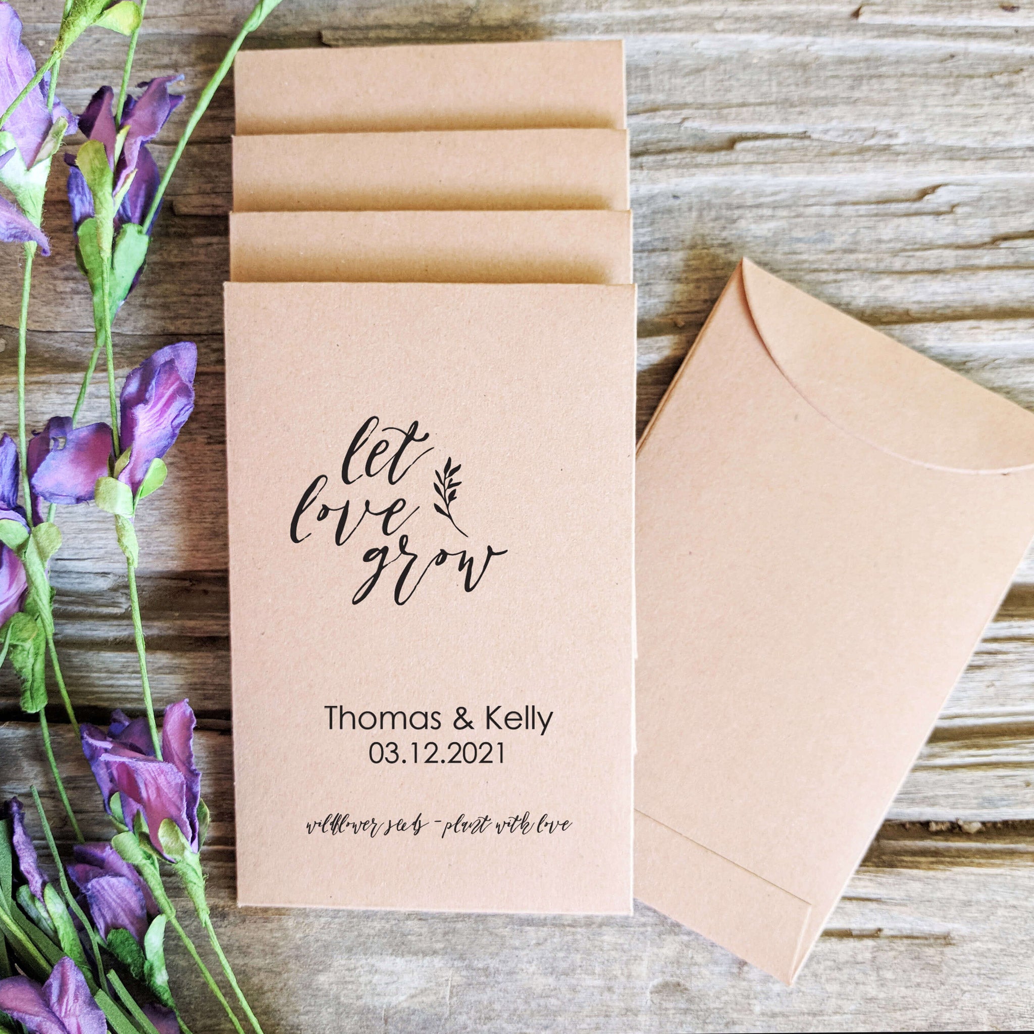 Wedding Favor Seed Packets Wildflower Let Love Grow Favorfully