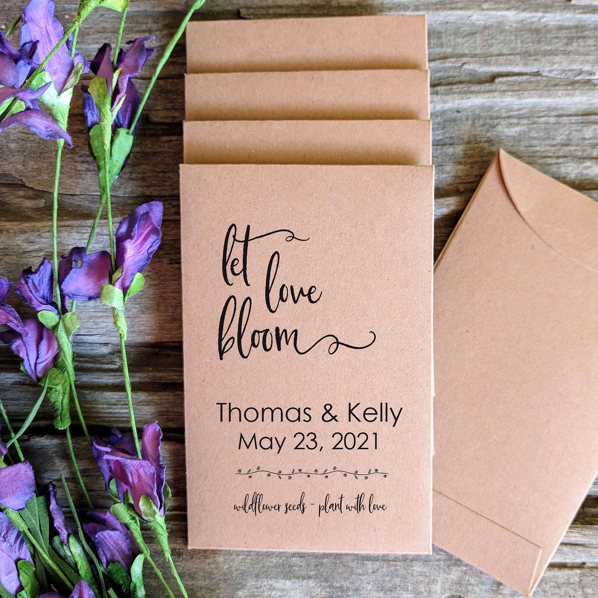 Wedding Favor Seed Packets Wildflower Let Love bloom Favorfully