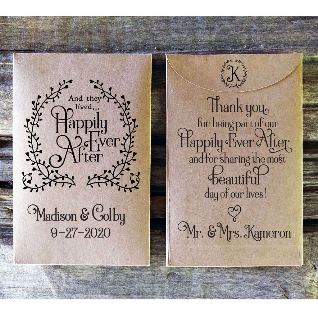 Wedding Shower Favor Seed Packets Happily Ever After Favorfully