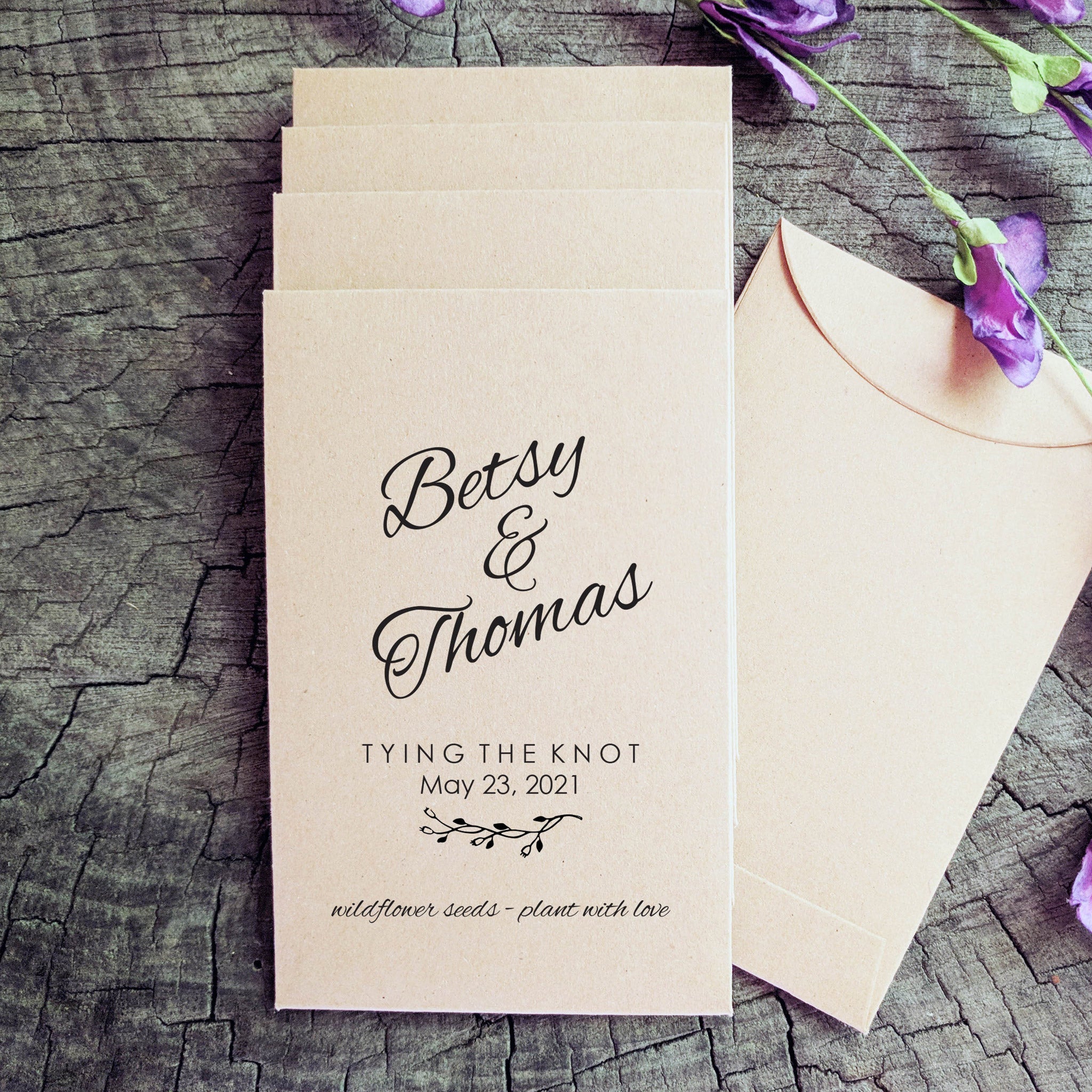 Wedding Shower Favor Seed Packets Tying the knot Favorfully