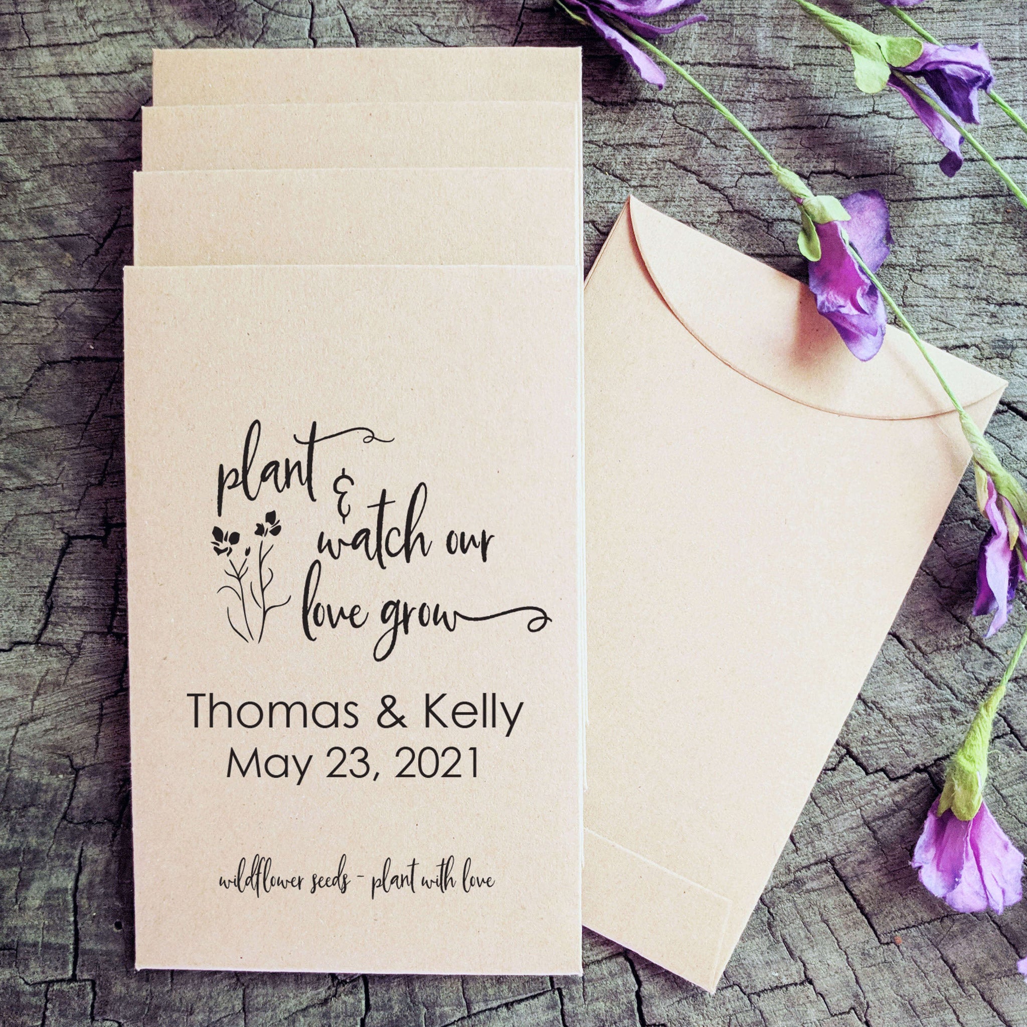 inexpensive flower seed packets Wedding Seed Packet Envelope Favor