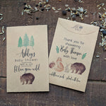 Load image into Gallery viewer, baby shower favor Woodland seed packets favorfully
