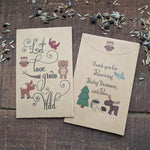 Load image into Gallery viewer, baby shower favor seed packets Woodland Theme favorfully
