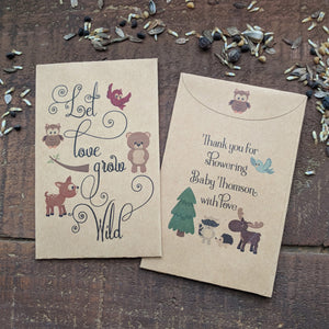 baby shower favor seed packets Woodland Theme favorfully