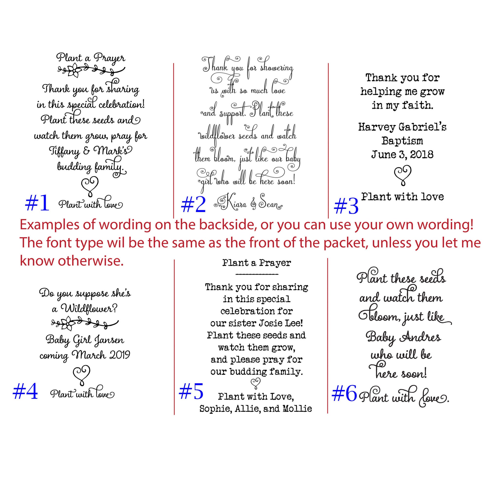 plant these seeds and watch them grow poem Let Love Grow Wild Baby Shower Seed Packet Favor